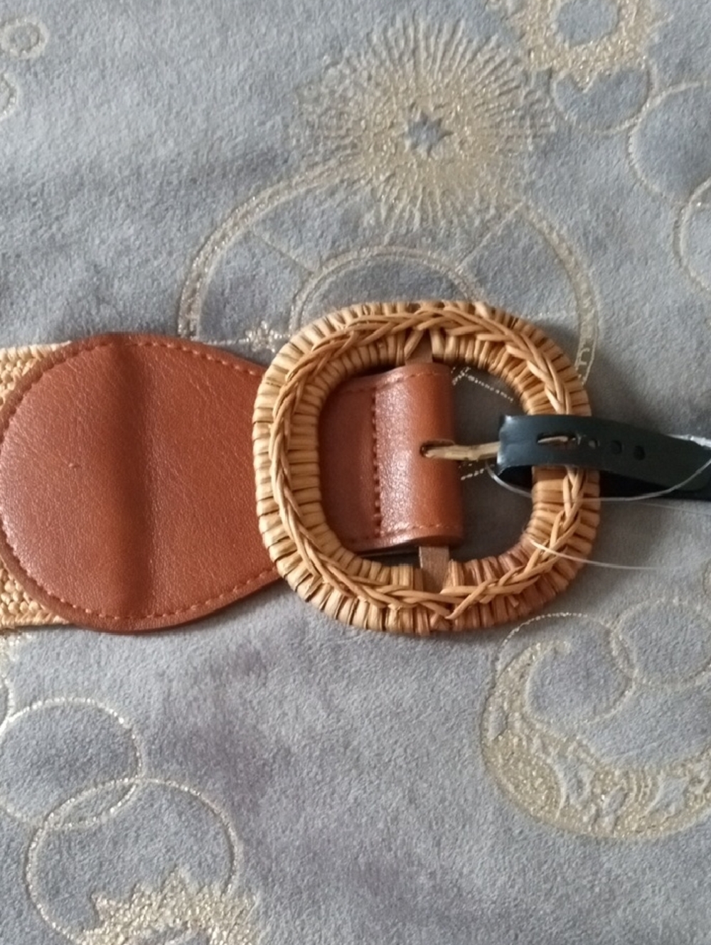 Steve Madden Wicker Buckle Wide Elastic Stretch Belt Size S/M - Picture 3 of 11